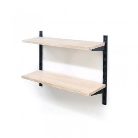 2단2줄 찬넬 미송선반 18T 240x600 2장 블랙500mm2개 받침220mm4개
