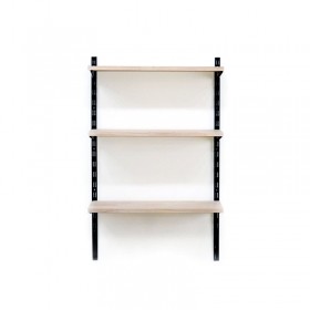3단2줄 찬넬 미송선반 18T 240x600 3장 블랙1000mm2개 받침220mm6개