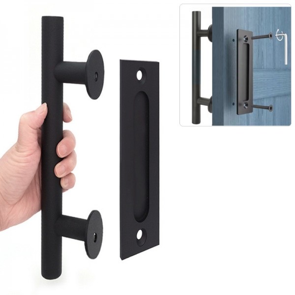 현관 방화문 손잡이 미닫이 중문 문고리 블랙 OG 250mm