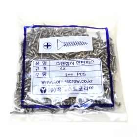 스텐 피스 스크류 접시 철판 머리 태핑 못 봉지판매 19mm (1봉지 500개)